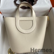 Hermes In The Loop 18 Handmade Bag in Craie Clemence Leather